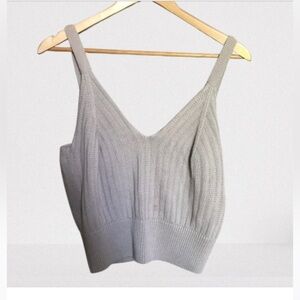 Urban Heritage Tan  Cropped Ribbed Sleeveless Tank  Top XL